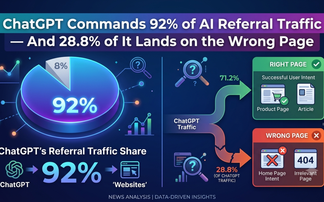 ChatGPT Commands 92% of AI Referral Traffic — And 28.8% of It Lands on the Wrong Page